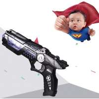 Plastic b/o boys shooting toy gun cool electric toy laser gun 360 spinning barrel space gun toy