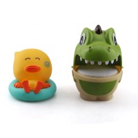 New Design Kids Toy Dinosaur Mini Yellow Ducks Bath Toy Set Floating Baby Bath Toys